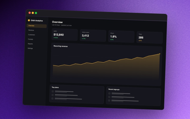 Screenshot on the Ultraviolet gradient, tilted macOS frame